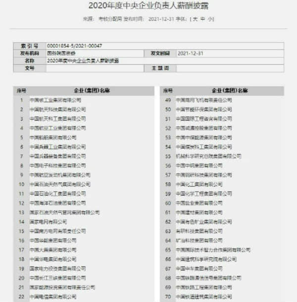 央企一把手年薪有多少?96家中央企业负责人薪酬披露!中国移动董事长杨杰年薪最高为87万