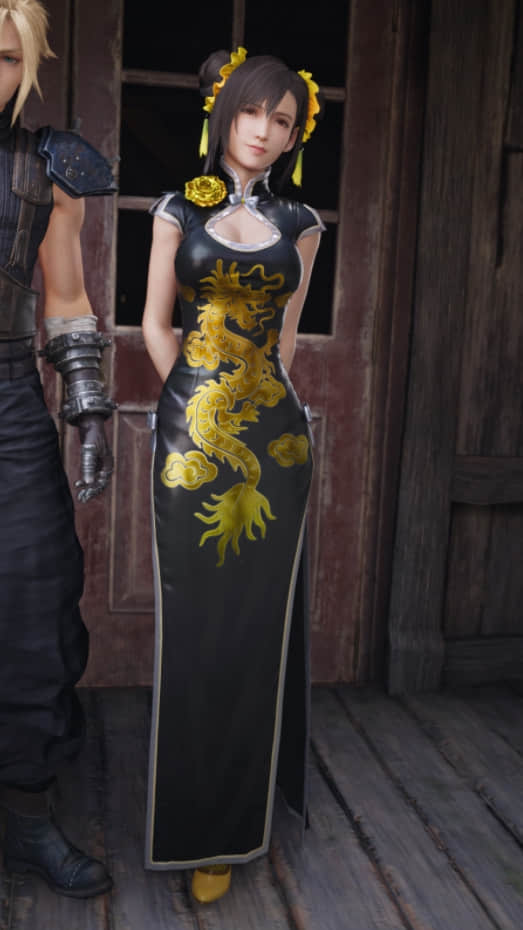 《FF7RE》蒂法中国龙礼服MOD 贴身礼服凸显好身材