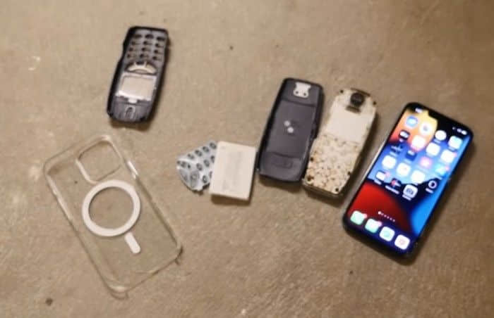 iPhone 13 Pro和Nokia 3310从20层楼梯摔下的测试