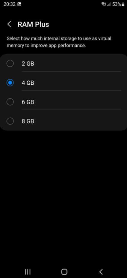 装One UI 4.1 三星Galaxy S22系列可选虚拟内存