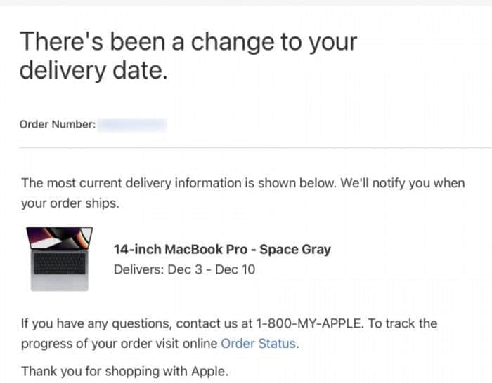苹果再推迟MacBook Pro定制机型客户的到货时间