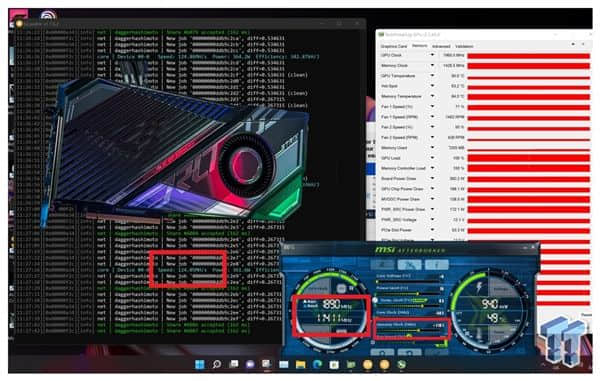 NVIDIA RTX 3090 Ti显存超频24GHz：挖矿性能暴涨25％