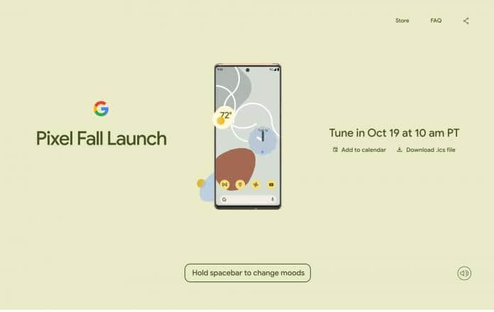 Google宣布将于10月19日举行Pixel 6产品发布会