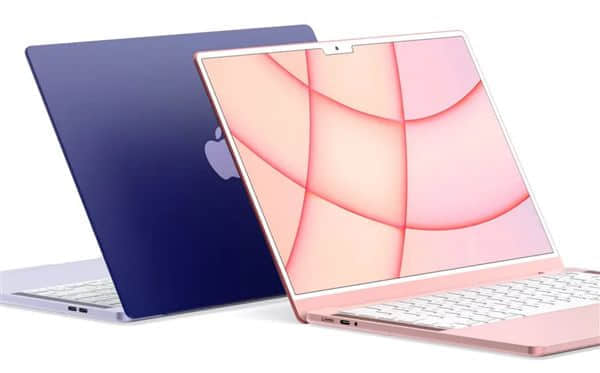 苹果全新MacBook Air高清渲染图来了：刘海屏设计、7种配色可选
