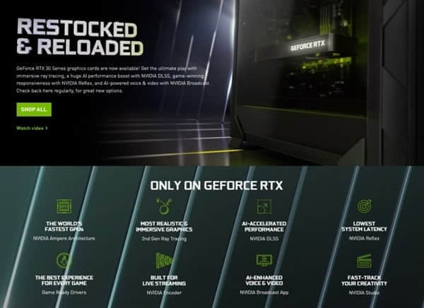 行情雪崩！NVIDIA：RTX 30显卡全系现货上架