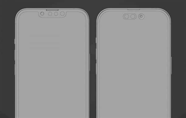 对比苹果13！iPhone 14 Pro最新设计图曝光：药丸打孔屏+超窄边框