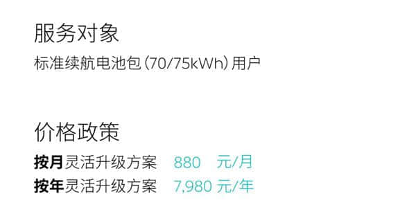 最多扩容30度 蔚来开放电池灵活升级服务：单月880元