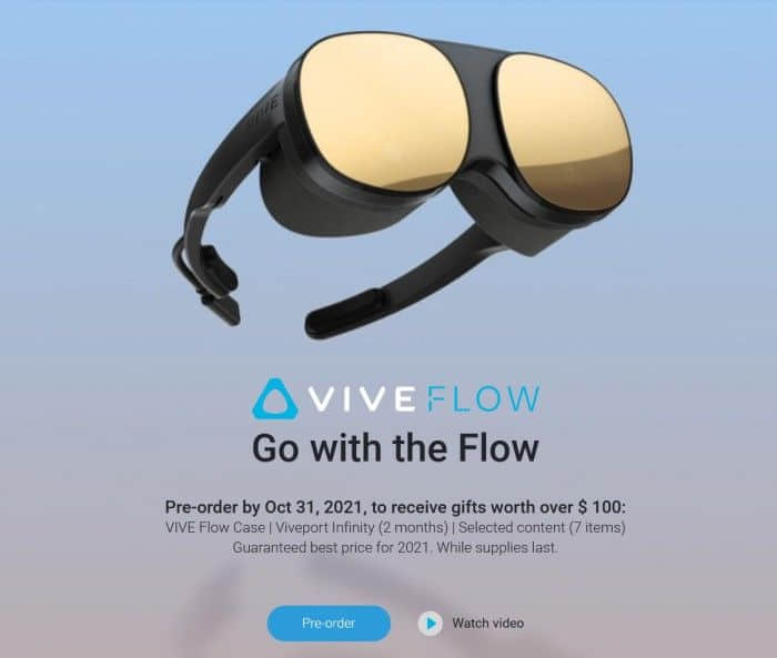 HTC Vive Flow已在美国接受预订 售价499美元