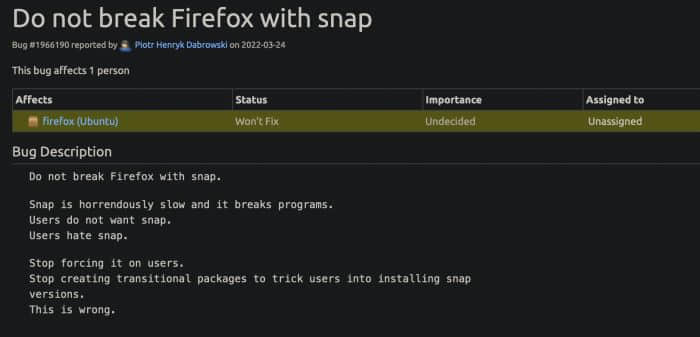 Firefox将在Ubuntu 22.04 LTS中仅以snap格式提供