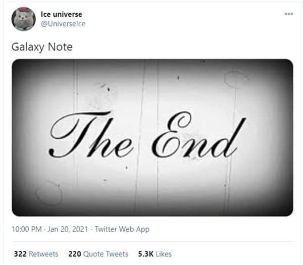 Note 20成绝唱？消息称三星Galaxy Note系列年底停产