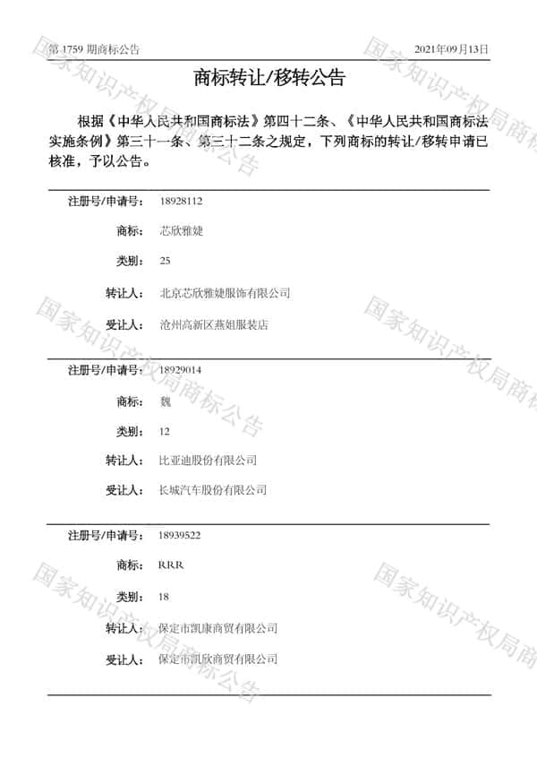 长城喜获“魏”商标：比亚迪免费送的！