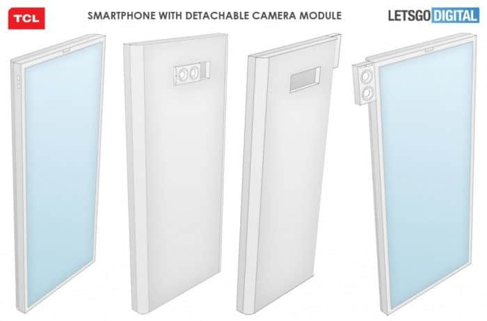 TCL全面屏手机专利：相机模块可拆卸放在侧面使用