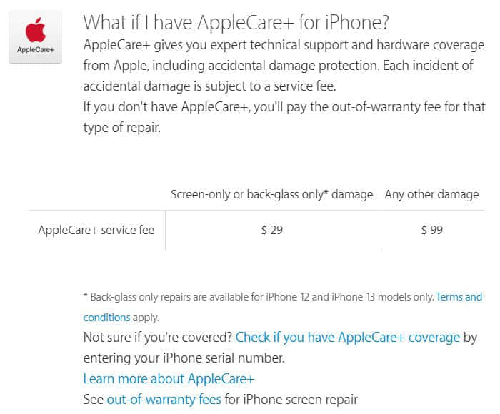 苹果下调AppleCare：iPhone 12/13后盖玻璃维修更实惠