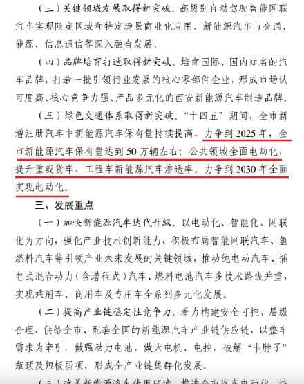 西安提出2030年汽车全面电动化 2025年个人购车新能源占比50%