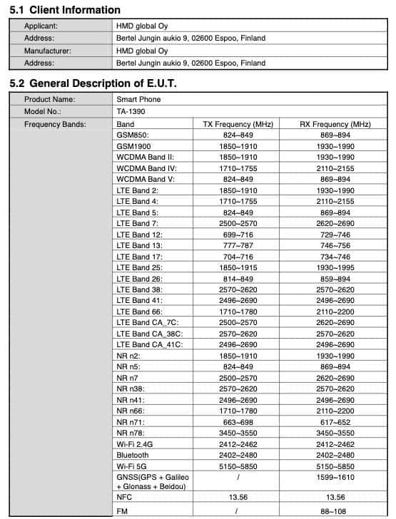 诺基亚G50 5G现身FCC 规格和设计曝光暗示发布在即