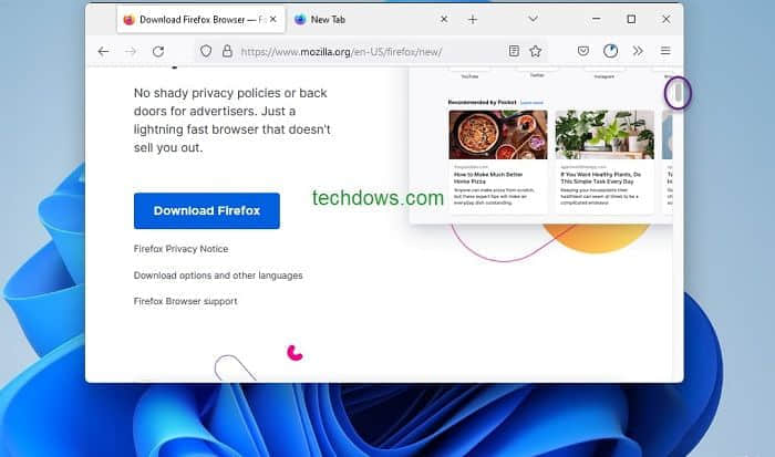Mozilla为Firefox 97引入Windows 11样式的滚动条
