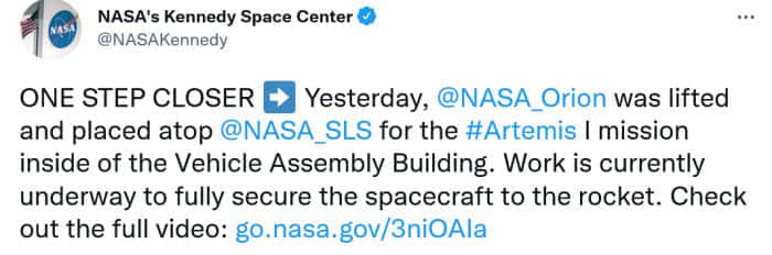 NASA公布Artemis巨型月球火箭的史诗级视频