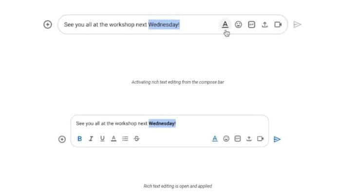 Google Workplace现在网页版Google Chat中提供更强大的编辑体验
