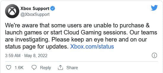 微软Xbox云服务的故障使一些玩家无法启动和购买数字游戏