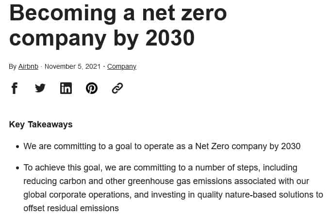 irbnb承诺到2030年成为温室气体排放净零公司