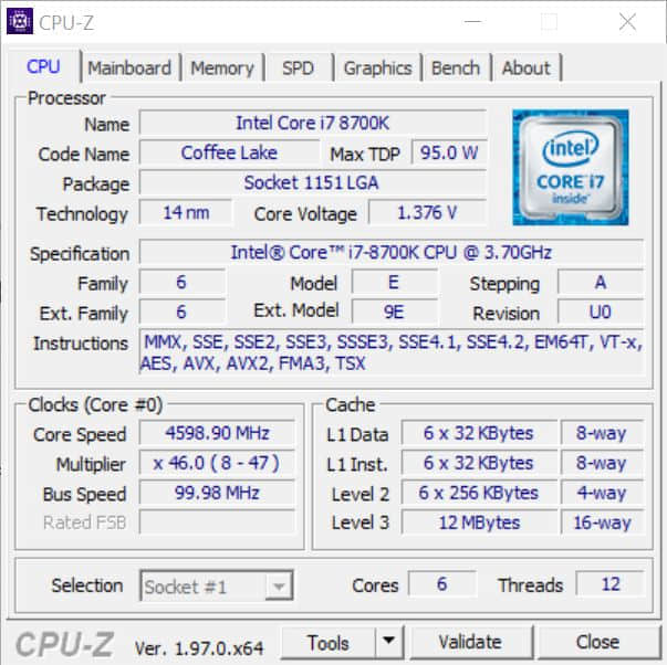 CPU-Z 1.97 版本更新：正式支持英特尔12代