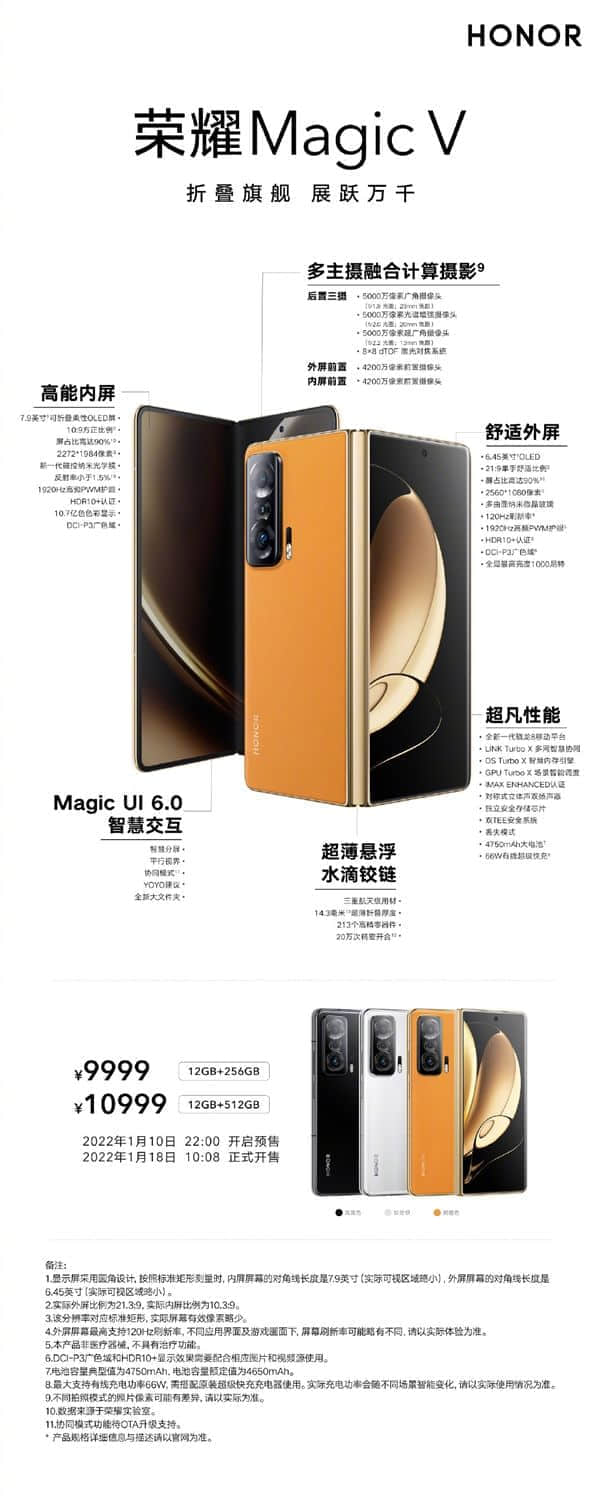 2022荣耀年货节来了：首款折叠屏旗舰荣耀Magic V正式发布
