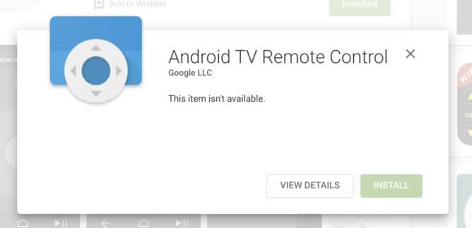 Android TV Remote Control已从Play商城下架