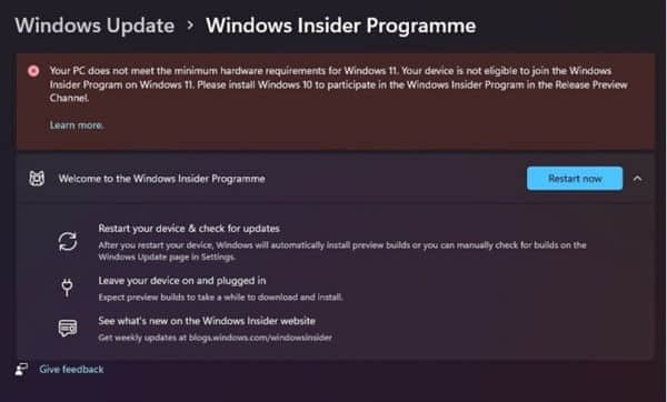 不合规Insider设备仍可获Win11累积更新：正式版后要被降级
