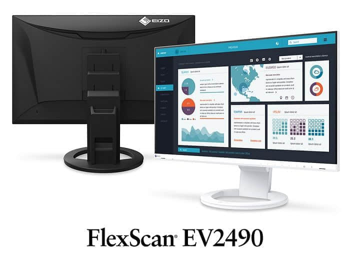 EIZO发布FlexScan EV2490显示器 附带70W多功能USB-C扩展坞