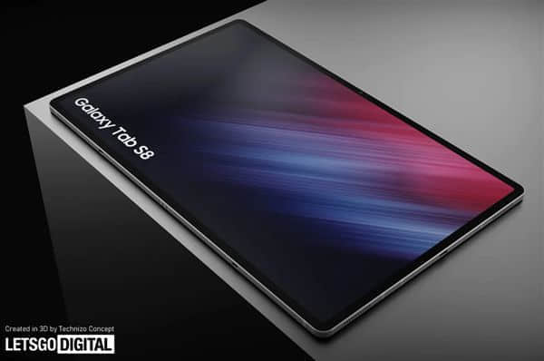 骁龙8加持！三星Galaxy Tab S8高清渲染图曝光