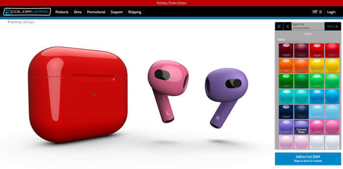 ColorWare 推出喷漆定制版苹果 AirPods 3
