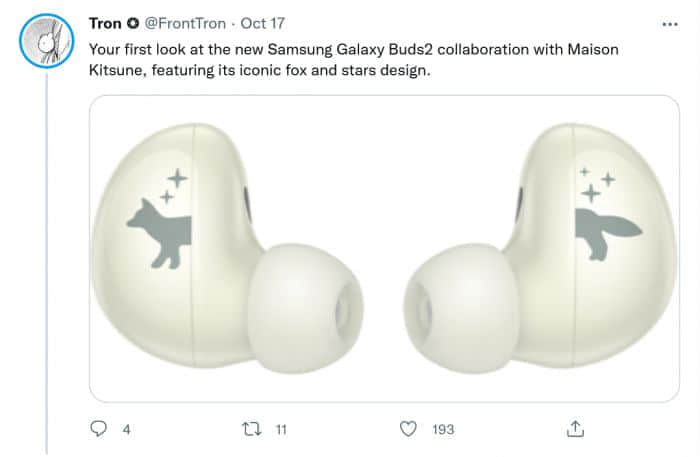 三星将推Maison Kitsune主题版Galaxy Buds2