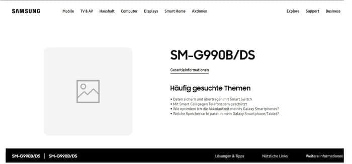 三星Galaxy S21 FE支持页面上线德国官网 预计将推出