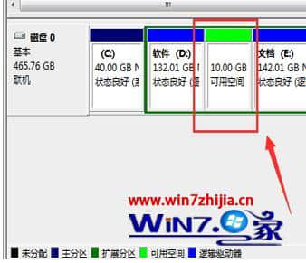 Windows7系统分离硬盘新区的方法