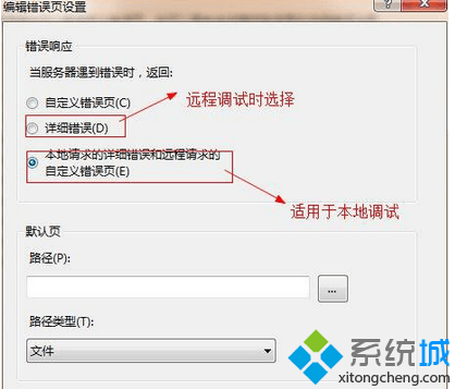 选中“详细错误”