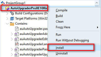 Delphi 10.3 中安装程序自动升级插件AutoUpgrader_Pro_v5.2