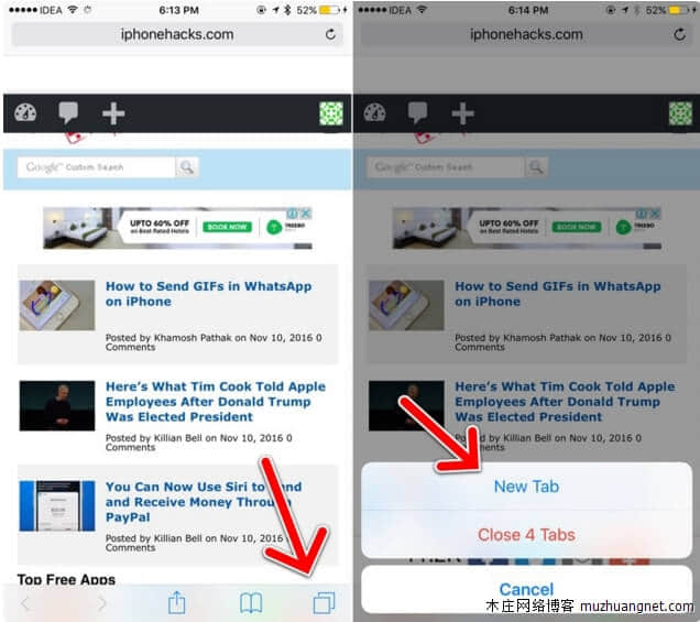 2种方法在iPhone上的Safari中快速打开一个新标签